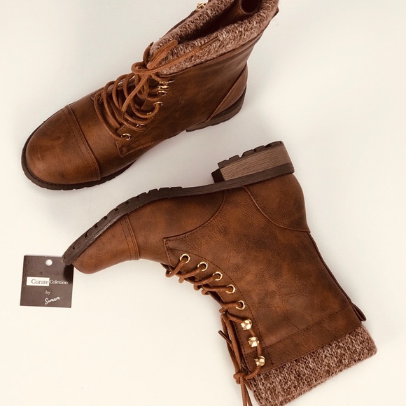 🔥SALE🔥Vegan Leather Wool Lined Hike Boots - Picture 5 of 8